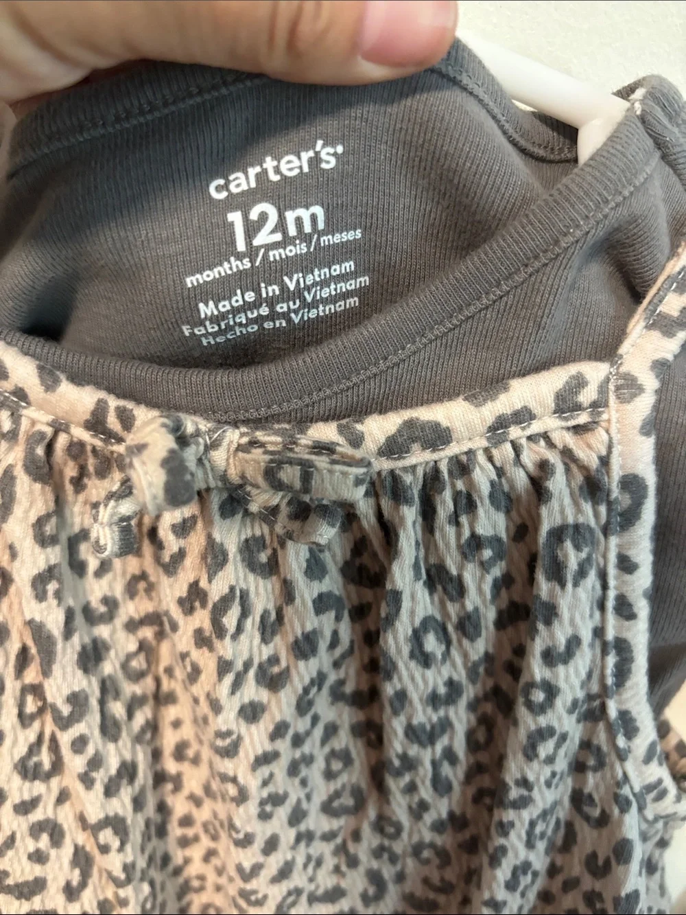 Carter's Layered Leopard Print Tunic Top - Gray & Pink